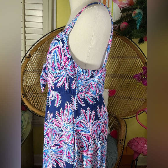 Lilly Pulitzer NWT Maui Maxi Dress Miss Shell Oyster Bay Blue Size 0 - Picture 12 of 12